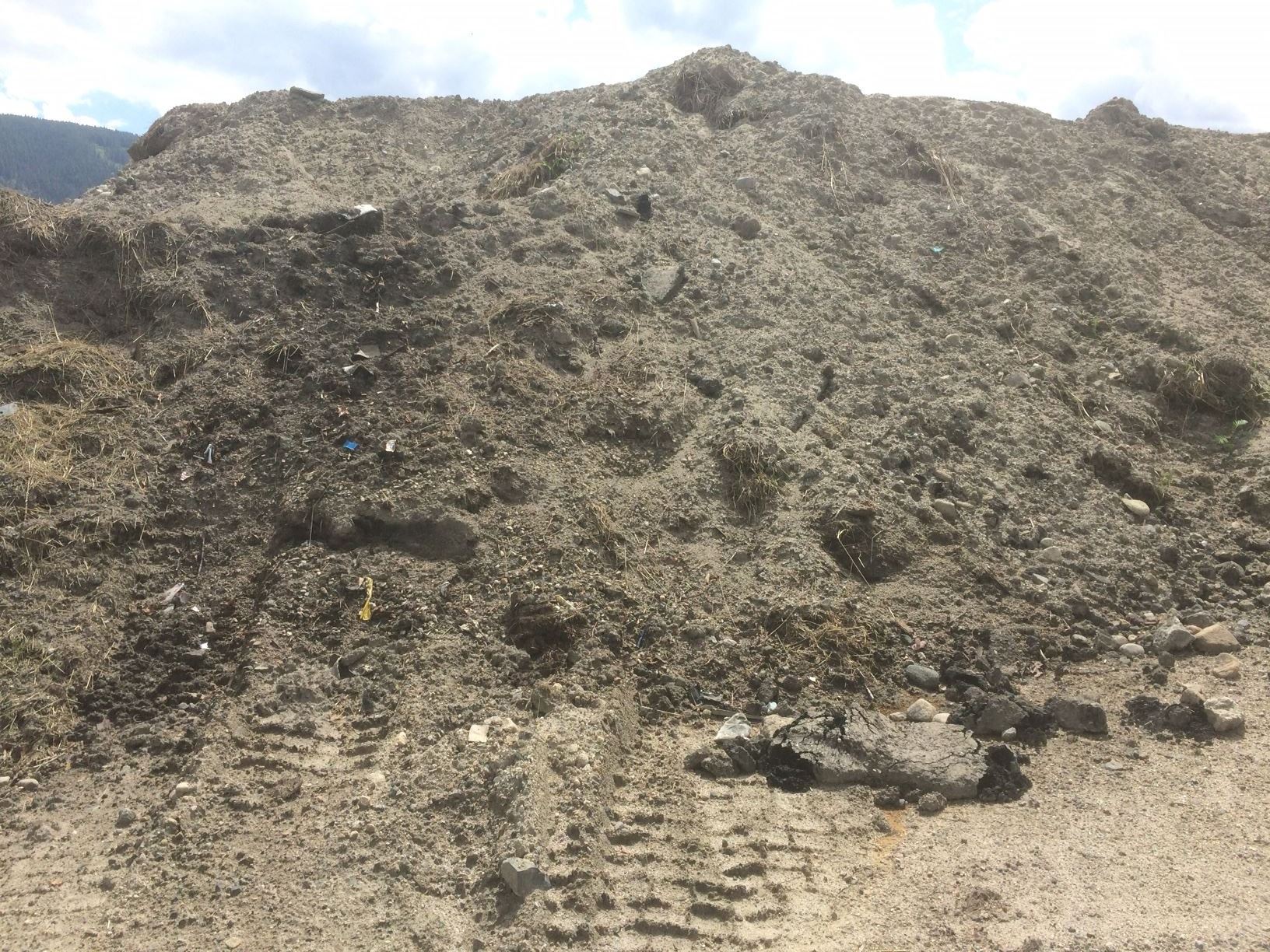 winter sand sweeping comingled excavation material