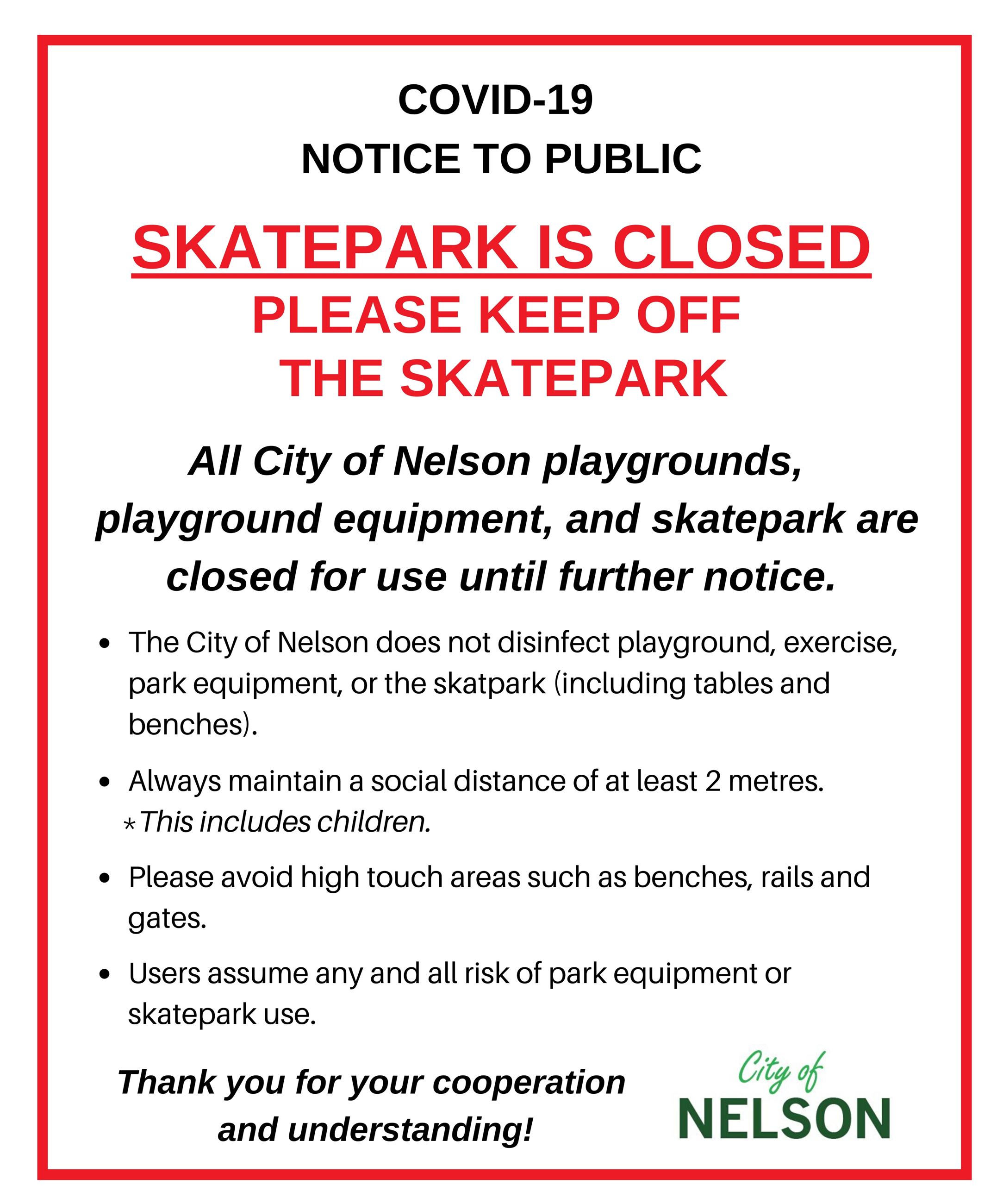 Skate Park Closed